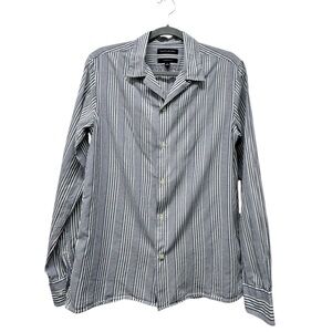Banana Republic Untucked slim fit long sleeve button down shirt, stripes, small